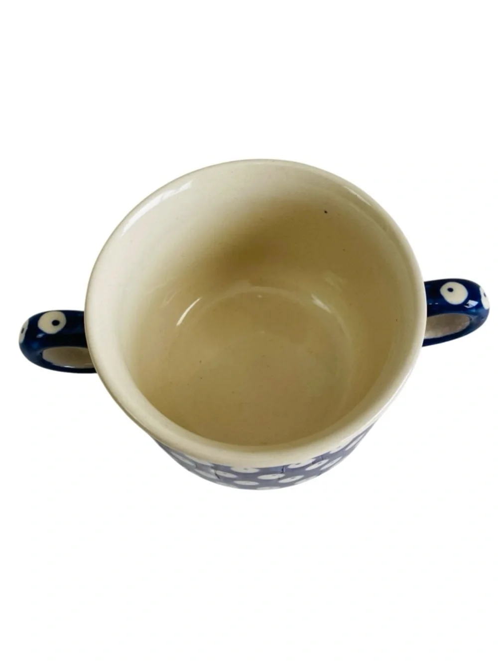 Boleslawiec Hand Made In Poland Peacock Eye Bouillon Cup
